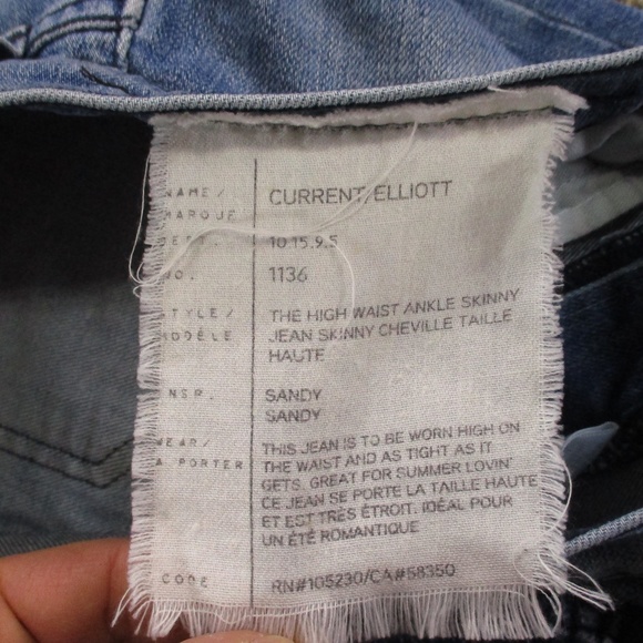Current/Elliot Jeans Women's 31 Medium Wash High Waist Ankle Skinny‎ Denim - Picture 5 of 8